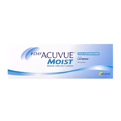 Lente de contacto ACUVUE® 1-DAY MOIST FOR ASTIGMATISM — Lente diario para astigmatismo
